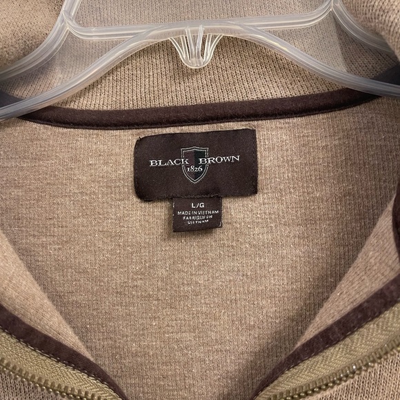 Black Brown 1826 Men’s Zip Neck Sweater. Size Large. 100% Cotton. - Picture 3 of 5